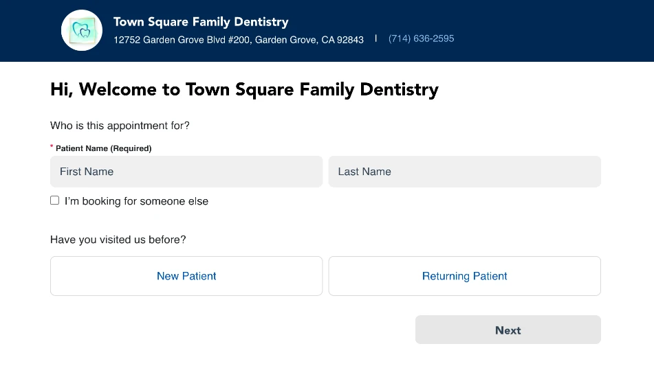 online appointment booking at Town Square Family Dentistry