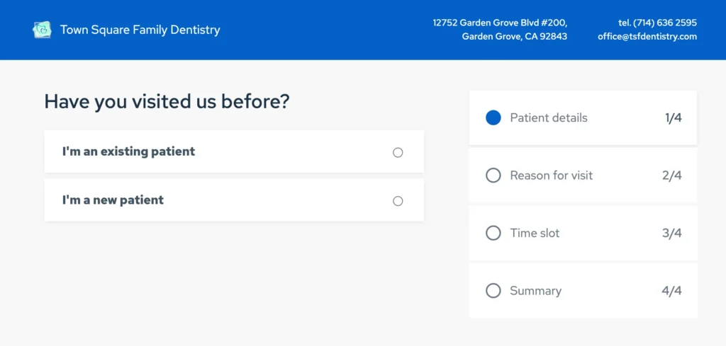online appointment booking at Town Square Family Dentistry